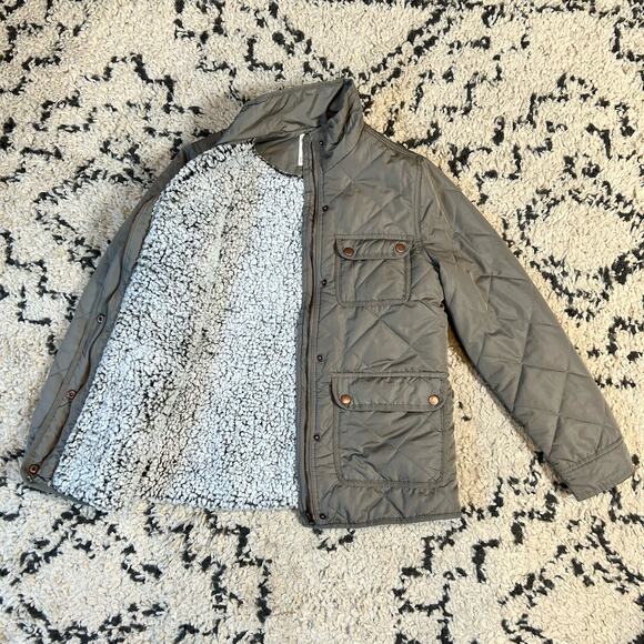 Altar’d State Jacket Fleece Lined Women’s Small Fleece Puffer Coat Green Zip-Up - Picture 11 of 12